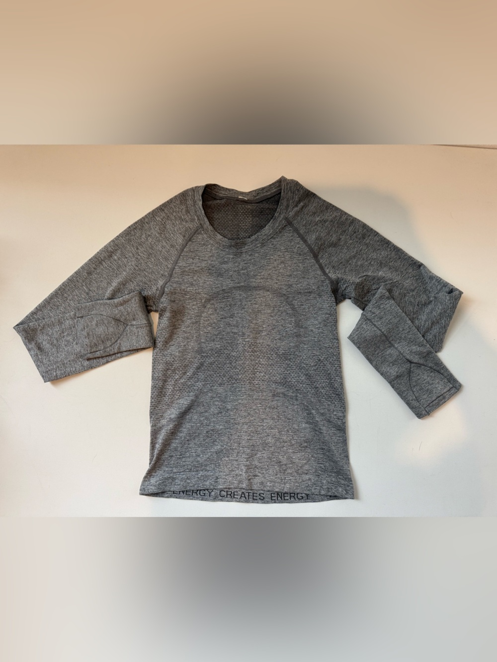 Lululemon Swiftly Tech Long Sleeve Race Length Gray Size 2 Energy Creates Energy